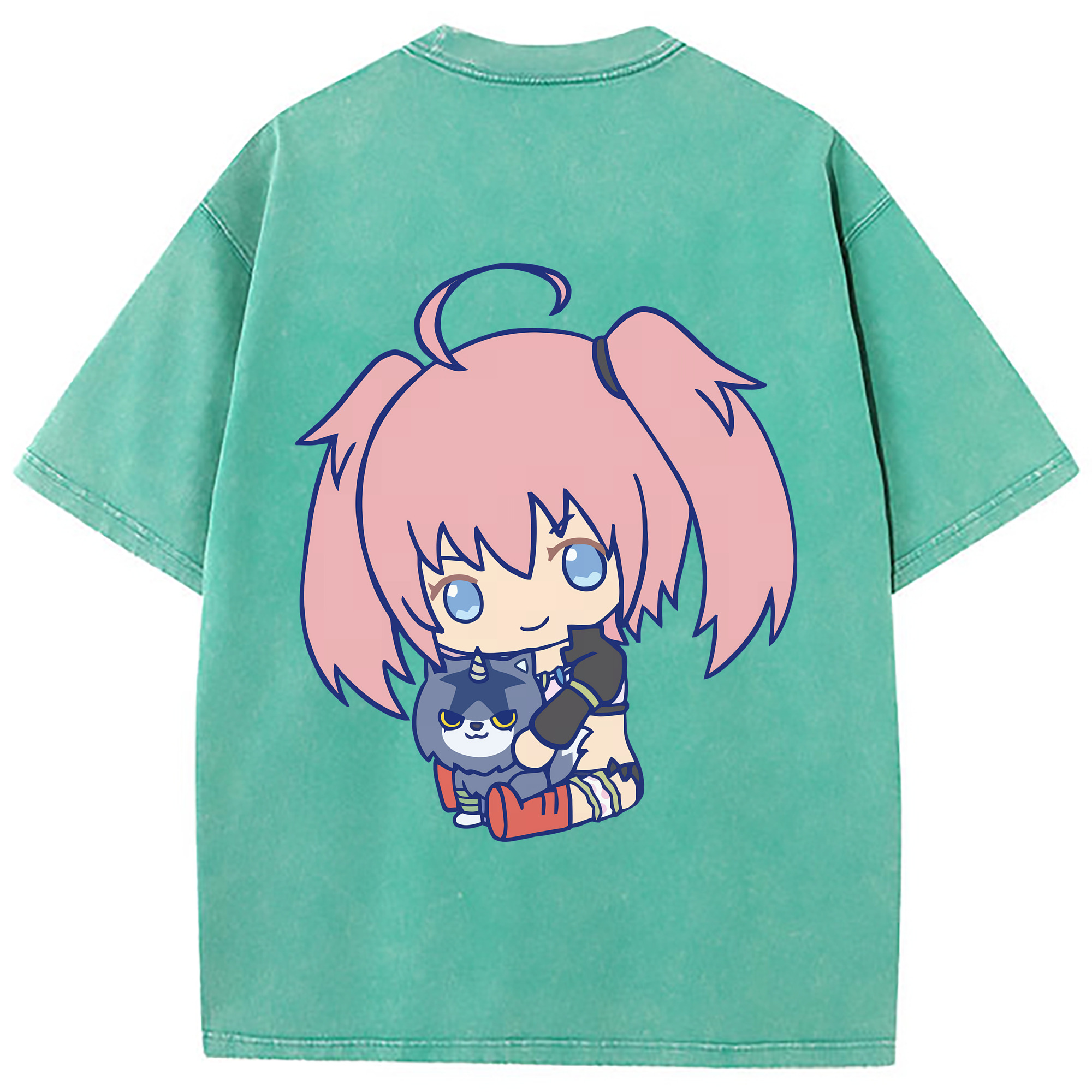 （画像用） 転スラ Regarding Reincarnated to Slime 綿100% ヴィンテージ風 半袖Tシャツ（背面プリント）